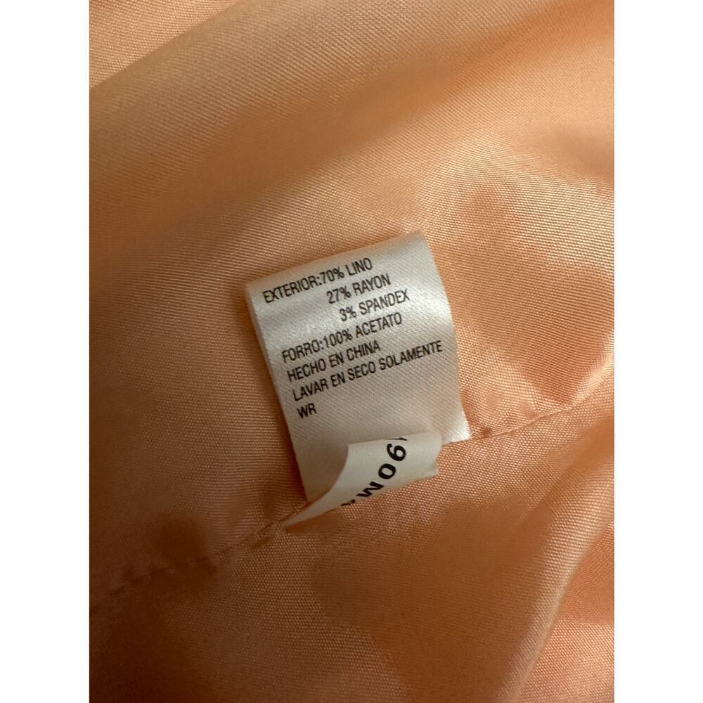 ANTONIO MELANI Bolero Jacket Womens Size 6 Linen Lined Pleated Cropped - Picture 8 of 12